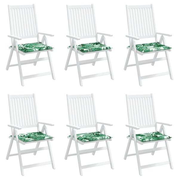 Stuhlkissen 6er Set Blattmuster 40x40 cm