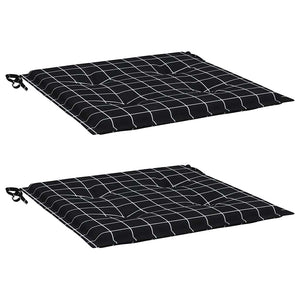 Gartenstuhl Kissen 2er Set Schwarz Karomuster