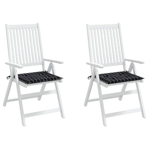 Gartenstuhl Kissen 2er Set Schwarz Karomuster