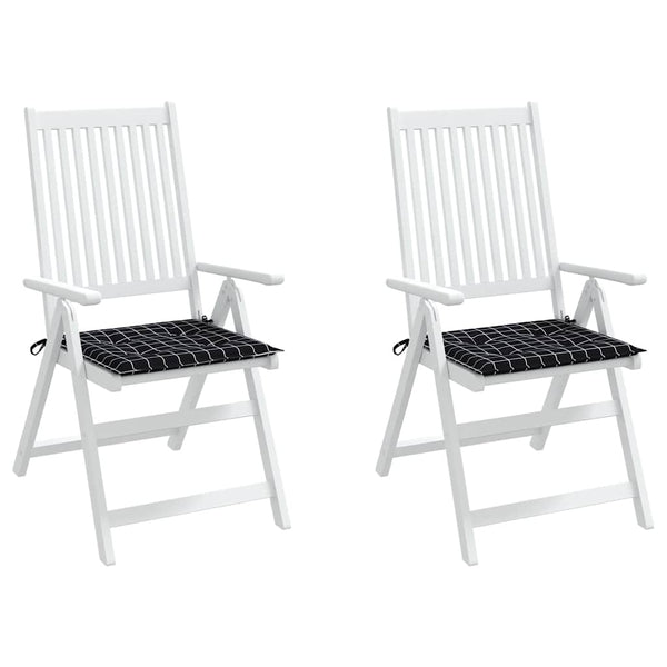 Gartenstuhl Kissen 2er Set Schwarz Karomuster