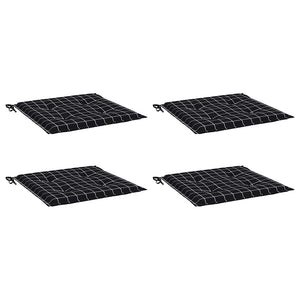 Gartenstuhl Kissen 4er Set Schwarz Karomuster