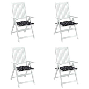 Gartenstuhl Kissen 4er Set Schwarz Karomuster