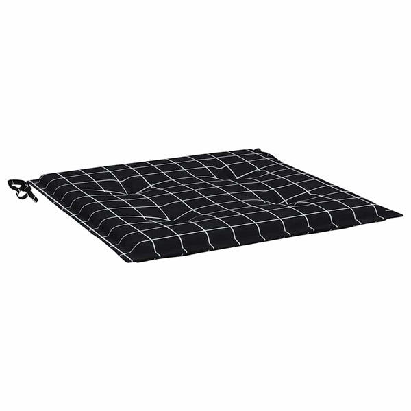 Gartenstuhl Kissen 4er Set Schwarz Karomuster