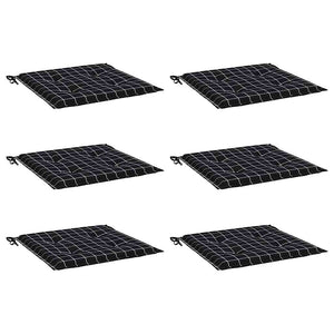 Gartenstuhl Kissen 6er Set Schwarz Kariert