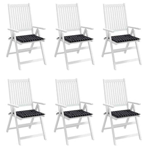 Gartenstuhl Kissen 6er Set Schwarz Kariert