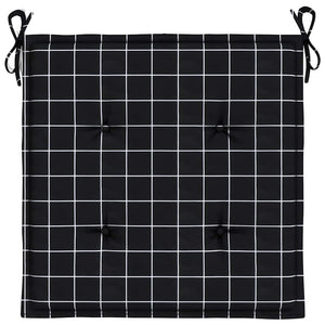 Gartenstuhl Kissen 6er Set Schwarz Kariert