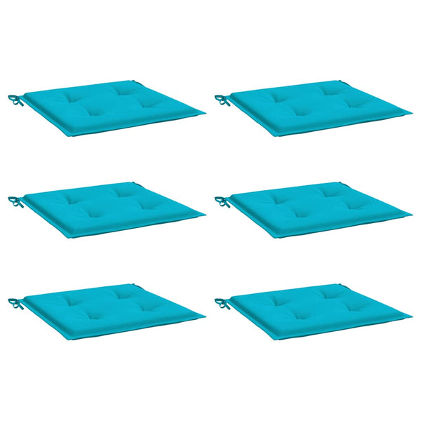 Türkise Gartenstuhl Kissen 6er Set 40x40 cm