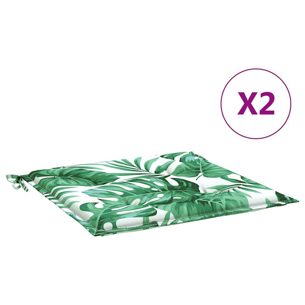 vidaXL Coussins de chaise 2 pcs Motif feuille 50x50x4 cm Tissu