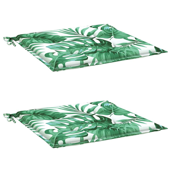vidaXL Coussins de chaise 2 pcs Motif feuille 50x50x4 cm Tissu