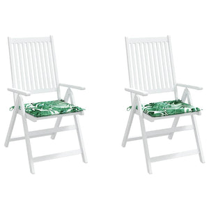 vidaXL Coussins de chaise 2 pcs Motif feuille 50x50x4 cm Tissu