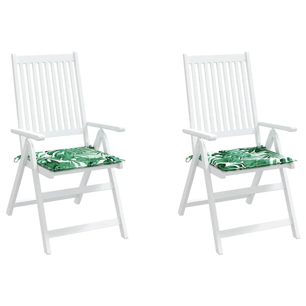 vidaXL Coussins de chaise 2 pcs Motif feuille 50x50x4 cm Tissu