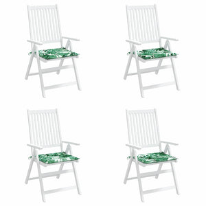 Stuhlkissen 4er Set Blattmuster 50x50 cm