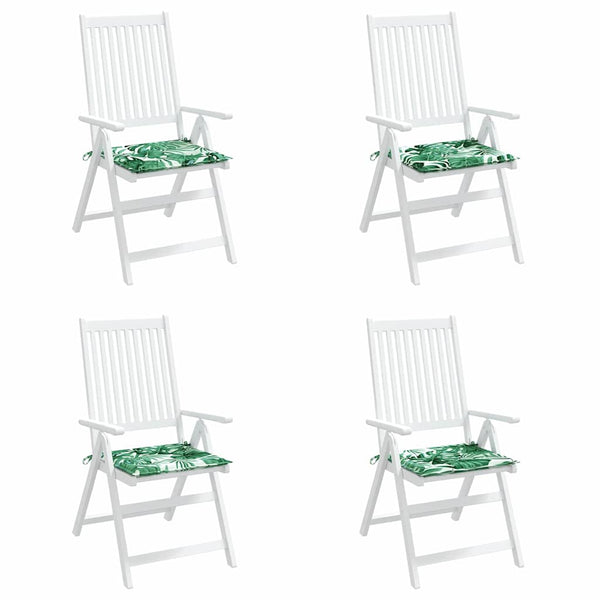 Stuhlkissen 4er Set Blattmuster 50x50 cm