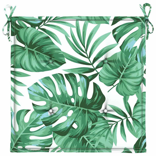 Stuhlkissen 4er Set Blattmuster 50x50 cm