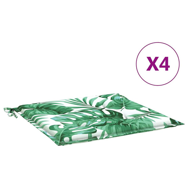 Stuhlkissen 4er Set Blattmuster 50x50 cm