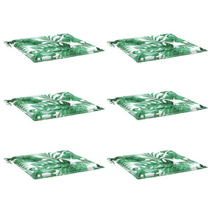 Sitzkissen 6er Set Blattmuster 50x50 cm