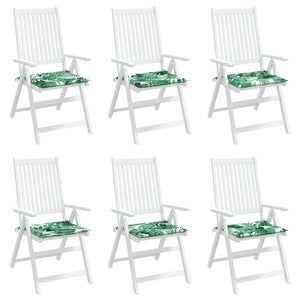 Sitzkissen 6er Set Blattmuster 50x50 cm