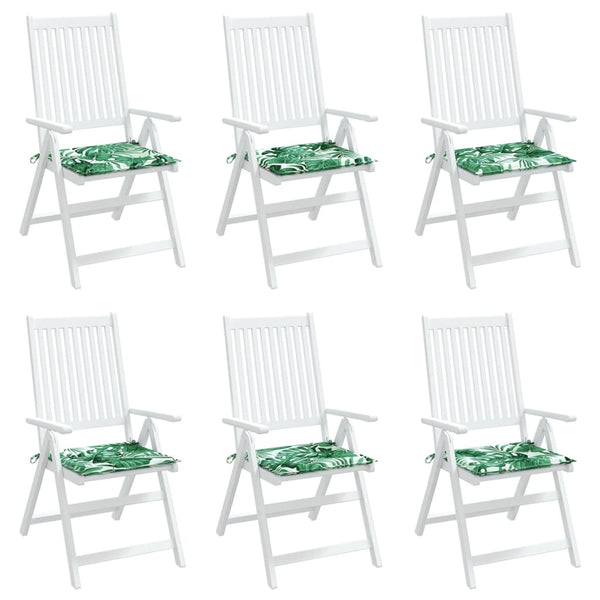 Sitzkissen 6er Set Blattmuster 50x50 cm