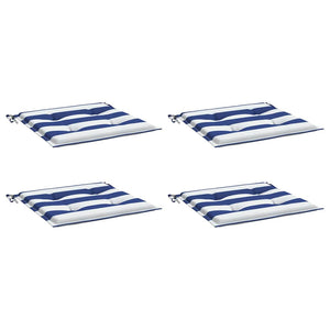 Gestreifte Gartenstuhl Kissen Blau/Weiß 4er Set