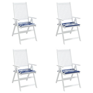 Gestreifte Gartenstuhl Kissen Blau/Weiß 4er Set