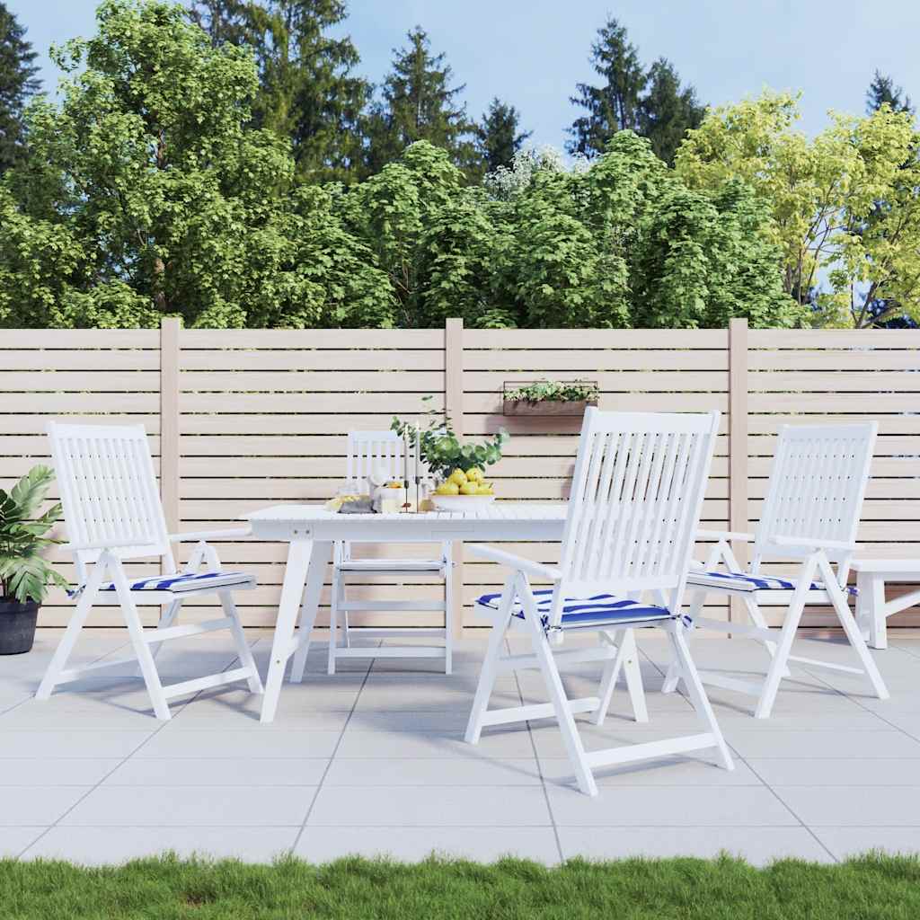 Gestreifte Gartenstuhl Kissen Blau/Weiß 4er Set