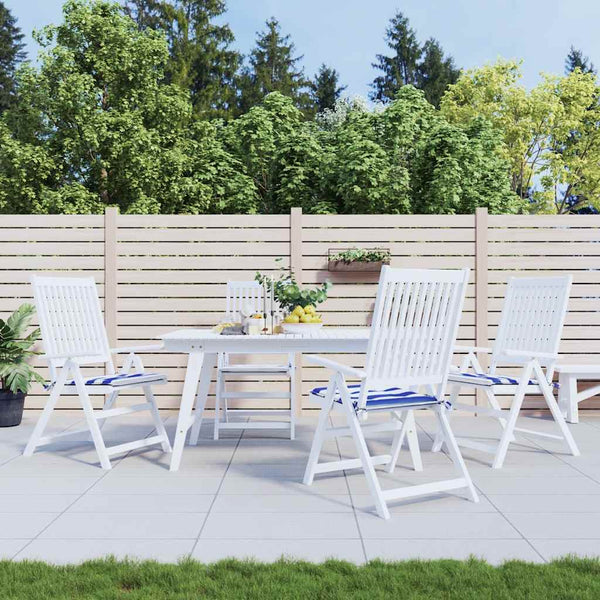 Gestreifte Gartenstuhl Kissen Blau/Weiß 4er Set