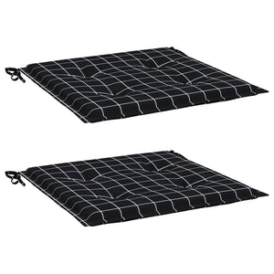 Gartenstuhl Kissen 2er Set Schwarz Karomuster