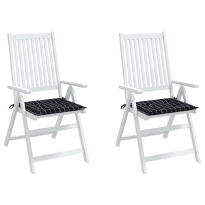 Gartenstuhl Kissen 2er Set Schwarz Karomuster