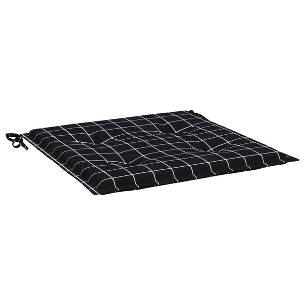 Gartenstuhl Kissen 2er Set Schwarz Karomuster