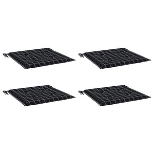 Gartenstuhl Kissen 4er Set Schwarz Karomuster