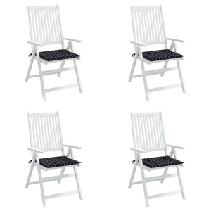 Gartenstuhl Kissen 4er Set Schwarz Karomuster