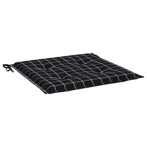 Gartenstuhl Kissen 4er Set Schwarz Karomuster