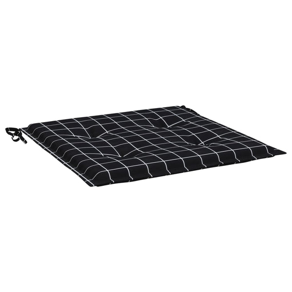 Gartenstuhl Kissen 4er Set Schwarz Karomuster