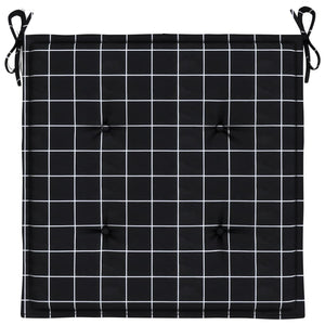 Gartenstuhl Kissen 4er Set Schwarz Karomuster