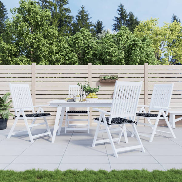 Gartenstuhl Kissen 4er Set Schwarz Karomuster