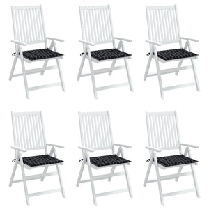 Gartenstuhl Kissen 6er Set Schwarz Kariert