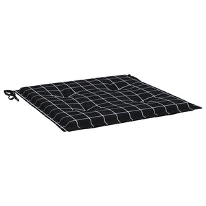 Gartenstuhl Kissen 6er Set Schwarz Kariert