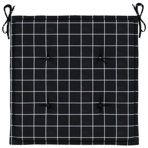 Gartenstuhl Kissen 6er Set Schwarz Kariert