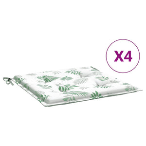 Stuhlkissen 4er Set Blattmuster 50x50 cm