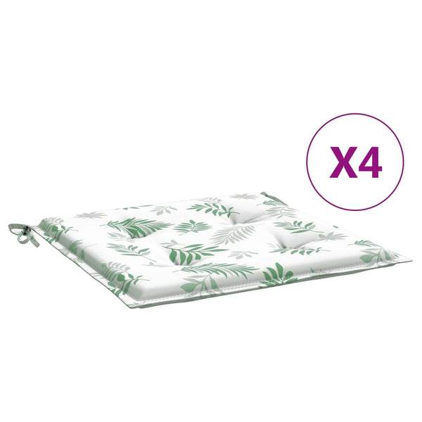 Stuhlkissen 4er Set Blattmuster 50x50 cm