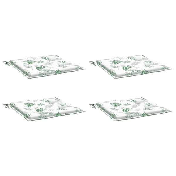 Stuhlkissen 4er Set Blattmuster 50x50 cm