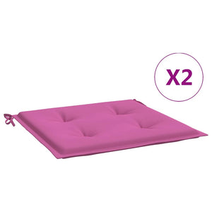 vidaXL Coussins de chaise de jardin 2 pcs Rose 50x50x4 cm Tissu