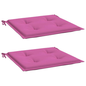 vidaXL Coussins de chaise de jardin 2 pcs Rose 50x50x4 cm Tissu