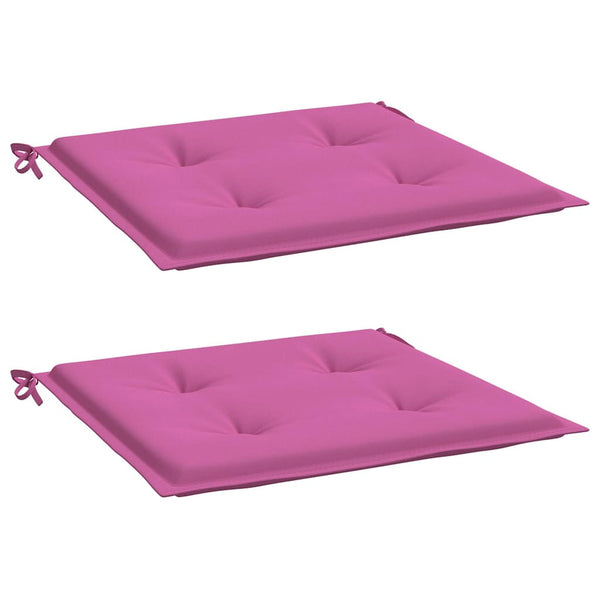 vidaXL Coussins de chaise de jardin 2 pcs Rose 50x50x4 cm Tissu