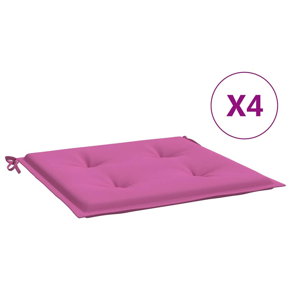 vidaXL Garden Chair Cushions 4 pcs Pink 50x50x4 cm Fabric