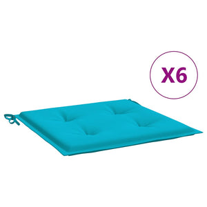 Türkise Gartenstuhl Kissen 6er Set 50x50