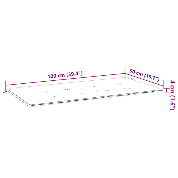Stuhlpolster Blattmuster Oxford-Stoff 100x50 cm