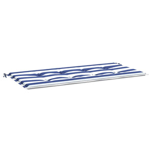 Gestreifte Gartenbankauflage Blau/Weiß 100x50cm