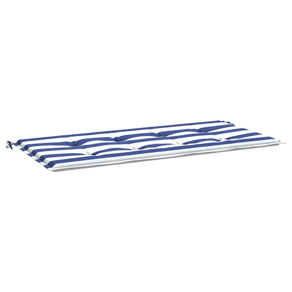 Gestreifte Gartenbankauflage Blau/Weiß 100x50cm