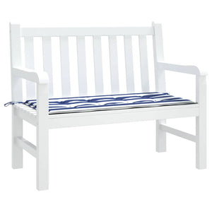 Gestreifte Gartenbankauflage Blau/Weiß 100x50cm